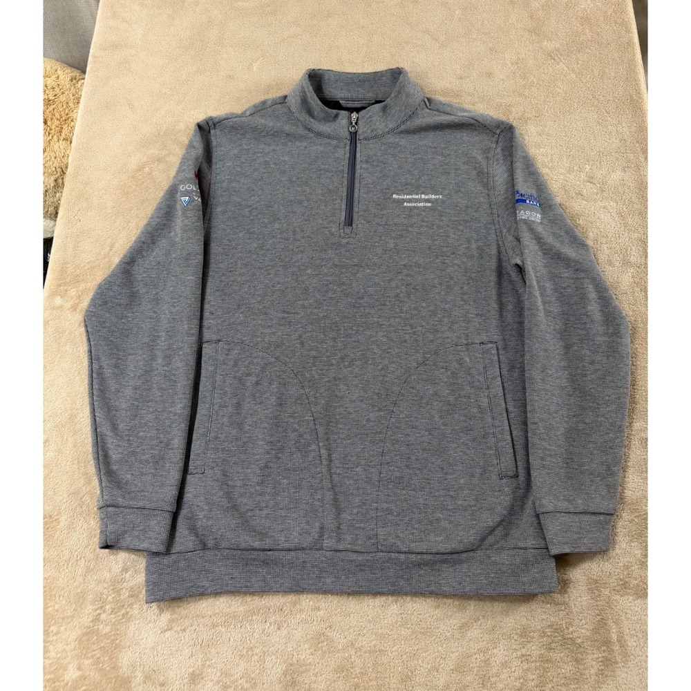Linksoul Tempus Fugit Quarter-zip Pullover Men's M Gray‎ Logo Luxury Cotton EUC
